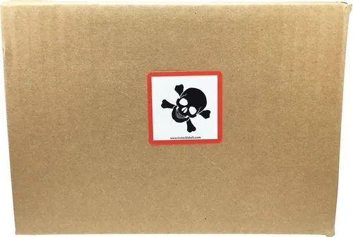 Miniatura 3 de GHS - Etiquetas de pictograma con diseño de calavera y huesos cruzados, cuadrados, 500 calcomanías adhesivas (2 x 2 pulgadas)