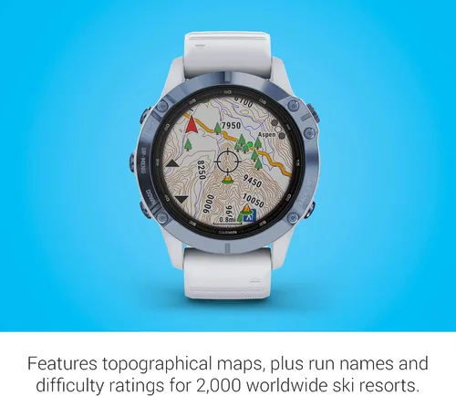 Miniatura 5 de Garmin Fenix 6 Pro Solar, reloj GPS multideportivo con capacidad de carga solar, características avanzadas de entrenamiento y datos, azul mineral
