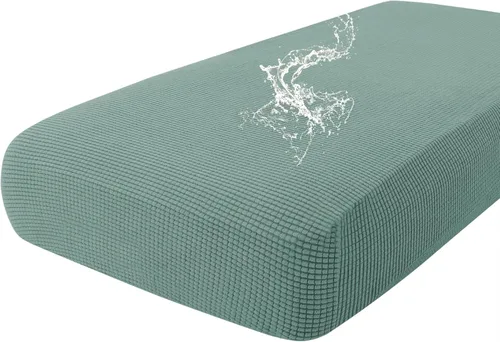 Miniatura 32 de hyha Fundas impermeables para cojines de sofá para mascotas, funda antideslizante para asiento de sofá para perros lavable, tela de jacquard Gris