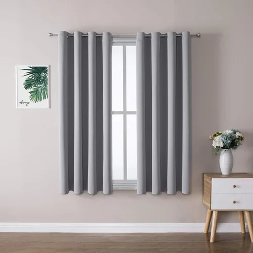 Miniatura 115 de ChrisDowa - Cortinas de cenefa pequeñas para cocina, cortinas cortas con ojales y aislamiento térmico para oscurecer la sala y habitación