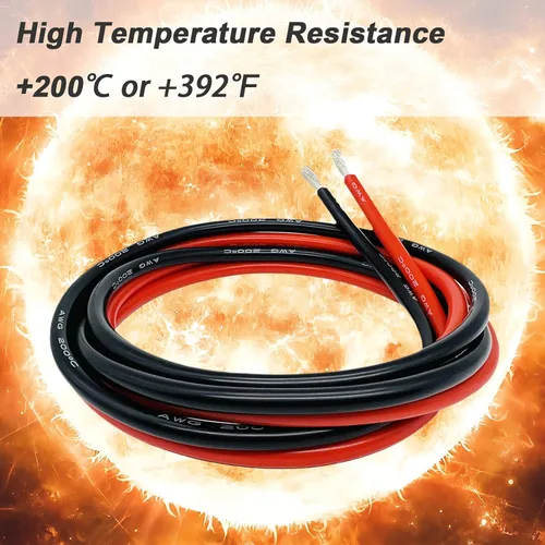 Miniatura 3 de ANAMIA - Alambre de silicona flexible de calibre 6, 6 AWG, conductor de cobre estañado de 3200 * 0.08mm, trenzado de alta temperatura para batería
