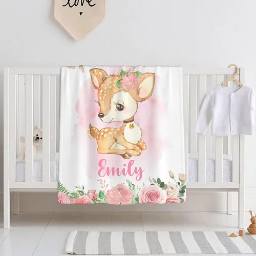 Miniatura 33 de Mantas de bebé personalizadas con diseño de animales, manta personalizada con nombre para niños y niñas, manta de bebé personalizada, regalos