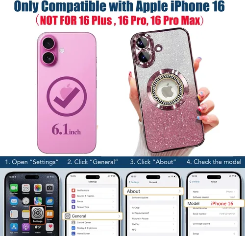 Miniatura 297 de Misscase Funda magnética con purpurina para iPhone 11 compatible con MagSafe, protección completa, delgada, a prueba de golpes, antiarañazos