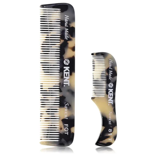 Kent FOT TW - Juego de peine para barba 81T TW de bolsillo para hombre, kit de peines de bolsillo para hombres para viajes y hogar, peine para