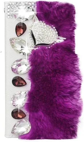 Miniatura 10 de Bling - Funda tipo cartera para teléfono compatible con Moto Edge 5G UW, elegante, diseño de zorro de lujo hecho a mano en 3D, funda magnética
