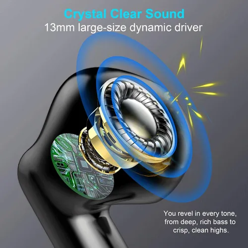 Miniatura 3 de Auriculares inalámbricos, auriculares Bluetooth 5.4 con graves estéreo, auriculares Bluetooth en el oído con cancelación de ruido y micrófono