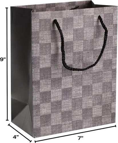 Miniatura 3 de Hammont Bolsas de regalo de boda para dama de honor, recuerdos de fiesta de diseño a cuadros, paquete de 12 bolsas de regalo estampadas con papel