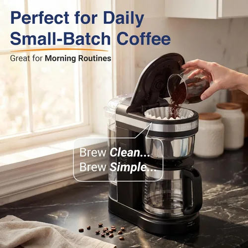 Miniatura 6 de Filtros de café para cesta de 4 tazas (100, blanco)