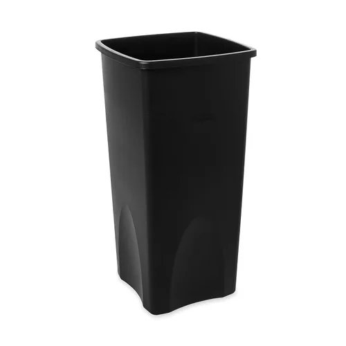 Rubbermaid Commercial Products Bote de Basura/Papelera Cuadrado Untouchable, 23 Galones, Negro, Papelera para