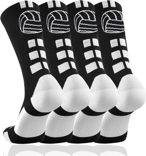 Miniatura 2 de Londkaron - Calcetines de voleibol con logotipo de voleibol, calcetines suaves de media pantorrilla