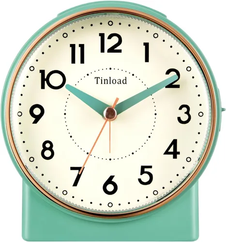 Miniatura 9 de Tinload Reloj despertador analógico de 4.3" sin tictac, silencioso y legible para personas mayores, fácil de configurar, alarma de aumento gradual