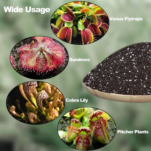 Miniatura 3 de Mezcla de tierra para plantas carnívoras, bolsa de tamaño pequeño de 1 cuarto de galón para trasplantar, todos los ingredientes naturales ideales
