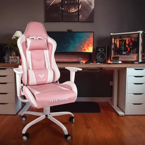 Miniatura 2 de Silla de juegos con respaldo alto para adolescentes, silla ergonómica de carreras, silla de escritorio para computadora con soporte lumbar de masaje