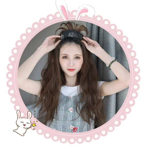 Miniatura 3 de Pieza de repuesto para la frente del cabello de 6 x 6 pulgadas con clip en suplemento ondulado suelto con flecos delgados para cabello fino