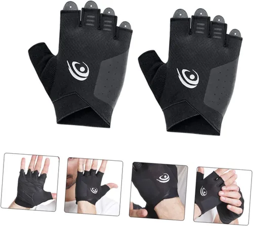 Miniatura 7 de GLEAVI Par de guantes de equitación para gimnasio, guantes de bicicleta para hombre, guantes de ciclismo de levantamiento de pesas, guantes de medio