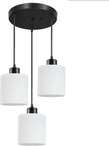Miniatura 11 de Lámpara colgante de 3 luces, lámpara colgante para isla de cocina, iluminación colgante negra para cocina, dormitorio, pasillo, accesorios de 3