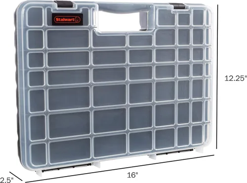Miniatura 2 de Stalwart - 75-ST6073 Estuche de almacenamiento portátil con cerraduras seguras y 55 pequeños compartimentos para herramientas, tornillos, pernos