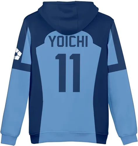 Miniatura 4 de My Sky Sudadera con capucha de manga larga con capucha de anime Blue Lock para adolescentes y adultos