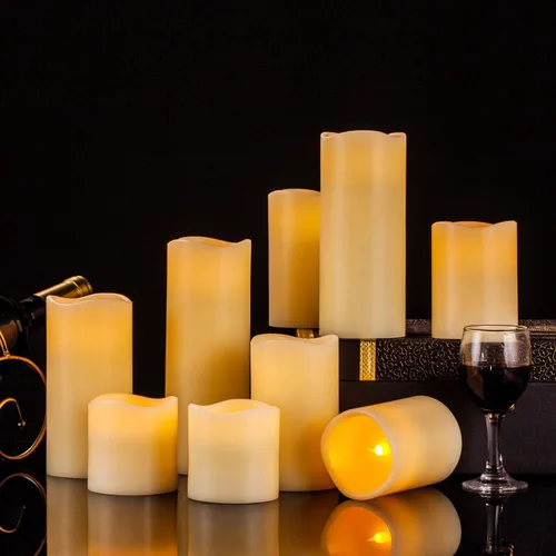 Miniatura 4 de Velas grandes de LED sin llama con temporizador remoto de 10 botones, de Ry