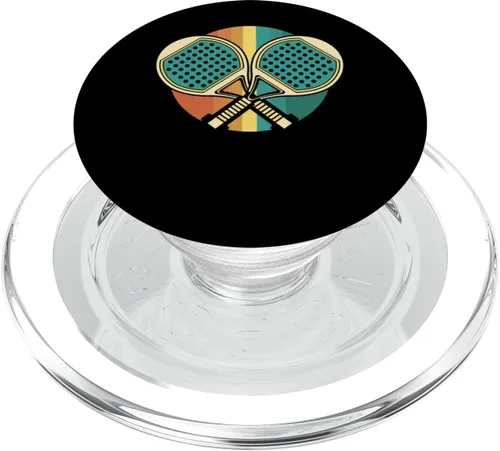 Pelota de tenis de pádel retro, raqueta vintage PopSockets MagSafe PopGrip para iPhone