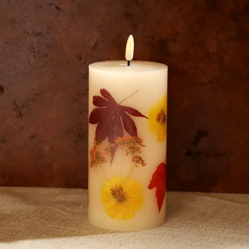 Miniatura 11 de Velas de abedul real sin llama incrustadas con bayas rojas, velas de Navidad sin llama con control remoto, velas tipo pilar que funcionan