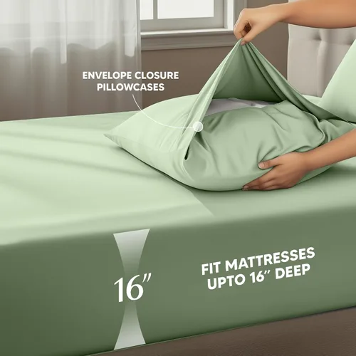 Miniatura 190 de Utopia Bedding Juego de sábanas Queen – Sábanas de 4 piezas para cama tamaño Queen, microfibra suave y transpirable, incluye 1 sábana bajera, 1 Gris