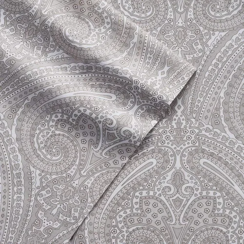 Miniatura 4 de Juego de sábanas y fundas de almohada de la colección 1500 Supreme, tamaño Queen, estampado Paisley gris - Juego de sábanas y fundas de almohada