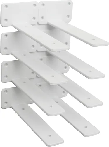 Miniatura 47 de Paquete de 2 - Soportes de estante en L ocultos negros de 4 pulgadas (1/5 pulgada de grosor) Soportes de estante flotante de hierro Soportes