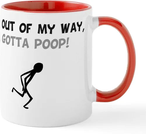 Miniatura 45 de CafePress Time To Poop Mugs Taza de café de cerámica de 11 oz (11.0 fl oz)