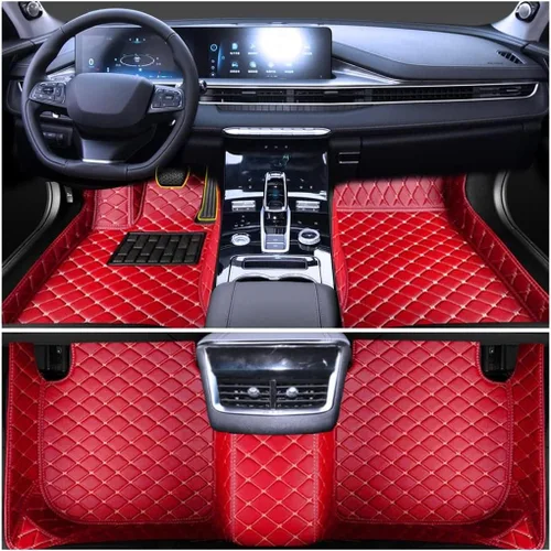 Miniatura 14 de Alfombrillas personalizadas para el 99 % de los sedán, SUV, deportivos, forros de cuero, para todo tipo de clima, tapetes de automóvil (rayas negras)
