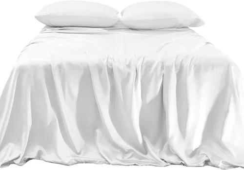 Miniatura 9 de Elegant Comfort Lujoso juego de sábanas de satén sedoso de 4 piezas, agradable para la piel y el cabello, resistente a las arrugas, la decoloración