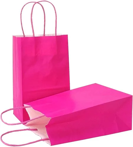 Miniatura 28 de AZOWA Bolsas de regalo mini de papel kraft con asas (Azul claro, 4x2.4x6, 25 piezas)
