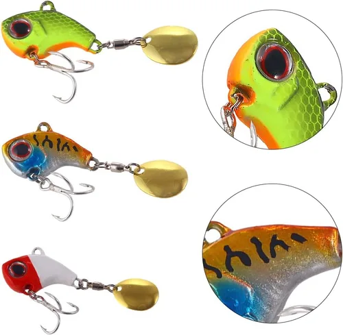 Miniatura 3 de 3 piezas de señuelo anzuelo de pesca señuelo de pesca cebo artificial 3D ojos señuelo de pesca suave cebos de un solo gancho para perca, trucha