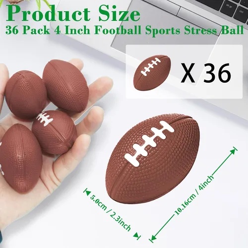 Miniatura 2 de Oleitodh 36 Piezas Mini Pelotas de Estrés Deportivas de Fútbol a Granel de 4 pulgadas, Mini Pelota Deportiva de Espuma para Niños y Adultos, Pelota