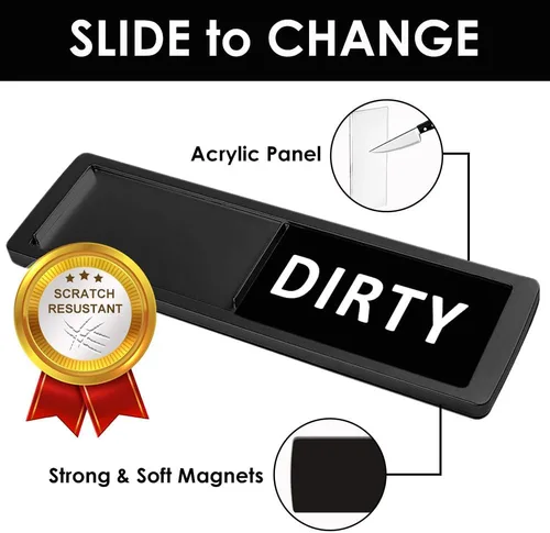 Miniatura 5 de Imán para lavavajillas con texto en inglés "Clean Dirty", accesorios para lavavajillas antiarañazos, imán suave súper fuerte con adhesivos
