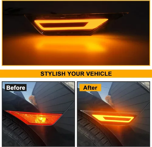 Miniatura 3 de Luces Marcadoras Laterales Para Civic de 10ª Generación 2016-2021– Luces de Guardabarros Ámbar de Repuesto para Hond'a Civic Sedan Coupe Hatchback