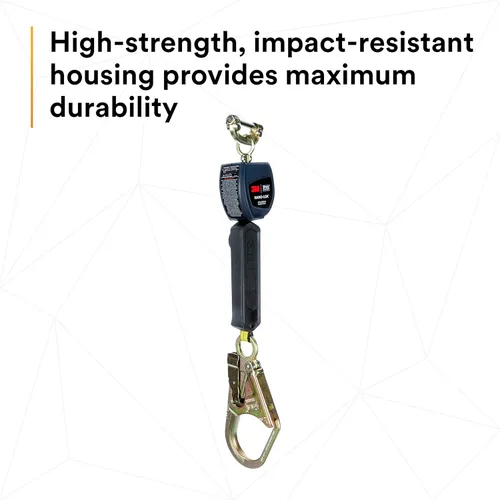 Miniatura 6 de 3M DBI-SALA Nano-Lok 3101229 Línea de vida auto retráctil, 6', 3/4" Dynema poliéster Web, gancho de acero armado, conector rápido para montaje