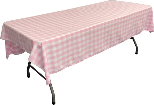Miniatura 16 de LA Linen Mantel rectangular de poliéster Gingham a cuadros 60 por 84 pulgadas, blanco y verde oscuro
