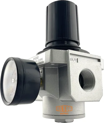 Miniatura 5 de 1" regulador de presión de aire comprimido en línea estupendo NPT para compresor de aire, 7 a 215 PSI ajustable