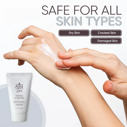 Miniatura 6 de Salt Cellar Spa - Crema mineral para manos del Mar Muerto, loción hidratante para piel seca y agrietada enriquecida con glicerina, aceite de oliva