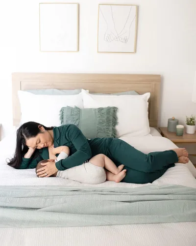 Miniatura 6 de Kindred Bravely Clea Bamboo Classic - Conjunto de pijama de manga larga para maternidad y lactancia