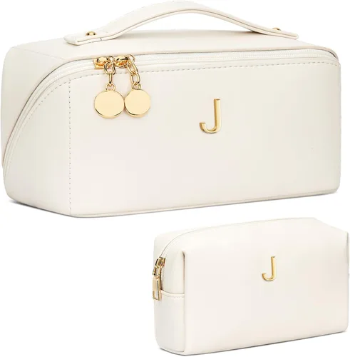 Miniatura 60 de Regalos de cumpleaños para mujeres y adolescentes, juego de bolsas organizadoras de maquillaje con iniciales personalizadas, bolsa de cosméticos