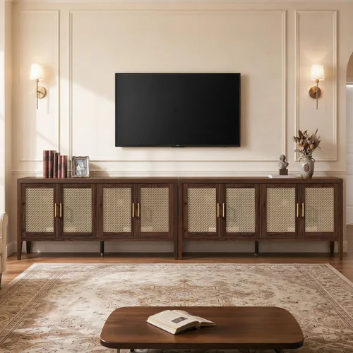 Miniatura 9 de SICOTAS Soportes de TV para sala de estar, centro de entretenimiento con almacenamiento para dormitorio, modernos soportes de televisión de mediados