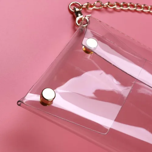 Miniatura 6 de BESTOYARD Bolso bandolera con correa de cadena para mujer, Transparente, Pvc