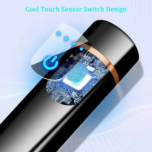Miniatura 6 de Encendedor electrónico, encendedor recargable por USB, mini tira cilíndrica sin llama, resistente al viento, encendedor eléctrico inteligente