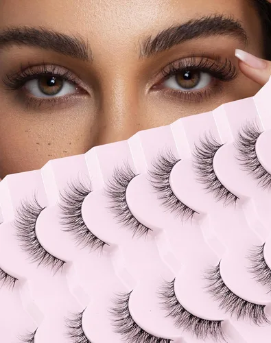 Miniatura 23 de Pestañas cortas de aspecto natural, pestañas postizas sutiles rizadas en C, pestañas postizas de volumen, pestañas de visón de 10mm, paquete