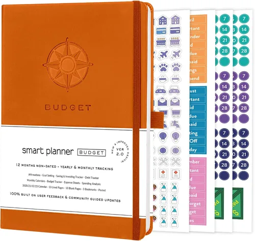 Miniatura 9 de Agenda de presupuesto Smart Planner – Agenda financiera tamaño A5 – Planificador de presupuesto sin fecha 2024-2025 y organizador mensual
