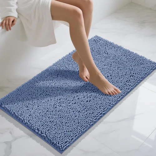 Miniatura 98 de Yimobra Alfombras lavables para baño, alfombra de baño de chenilla súper suave y absorbente para piso y alfombra, alfombra antideslizante de secado