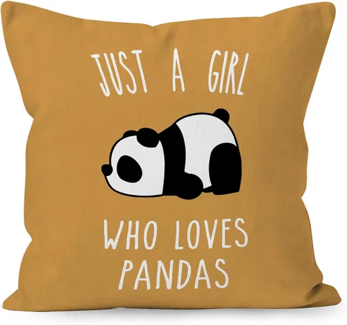 Miniatura 10 de Just A Girl Who Loves Pandas, funda de almohada de oso panda, 12 x 20 pulgadas, regalos para amantes del oso panda, regalos para decoración