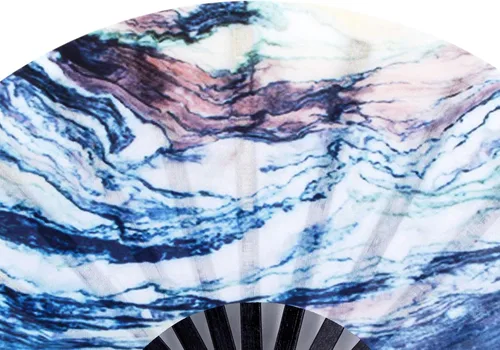 Miniatura 6 de Ventilador de mano plegable grande, marco de bambú y tela de nailon resistente al agua, perfecto para refrescar, bailar, regalo, drag queen